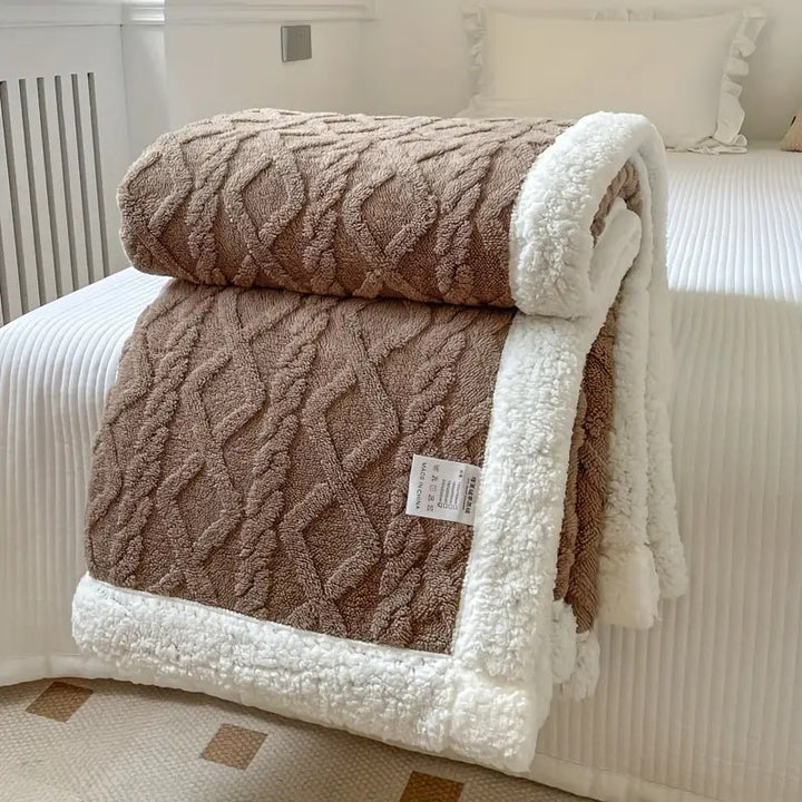 Einfarbige Sherpa-Decke