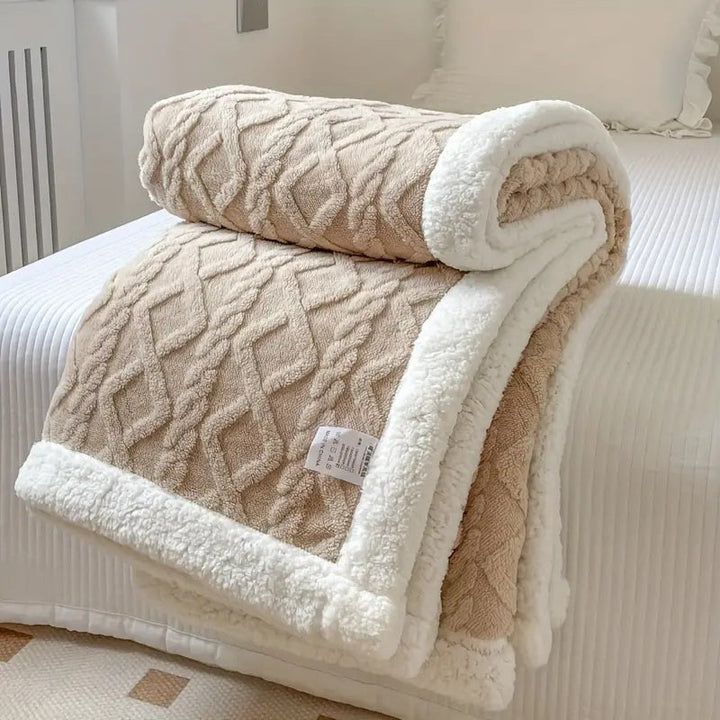 Einfarbige Sherpa-Decke