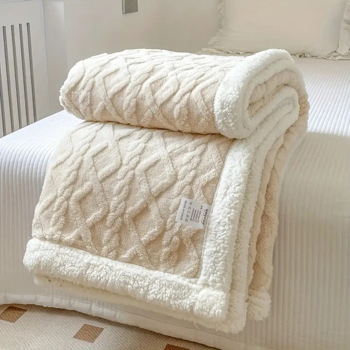 Einfarbige Sherpa-Decke