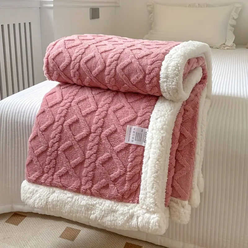 Einfarbige Sherpa-Decke