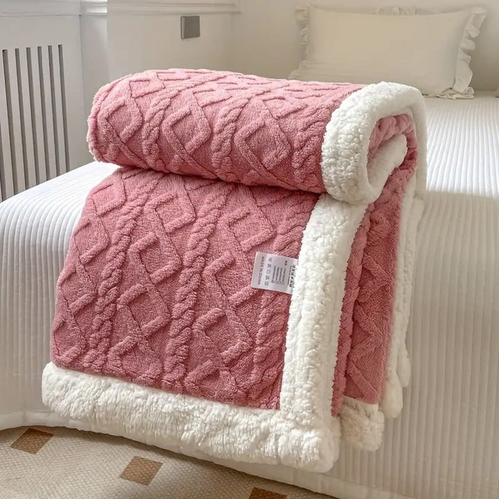 Einfarbige Sherpa-Decke