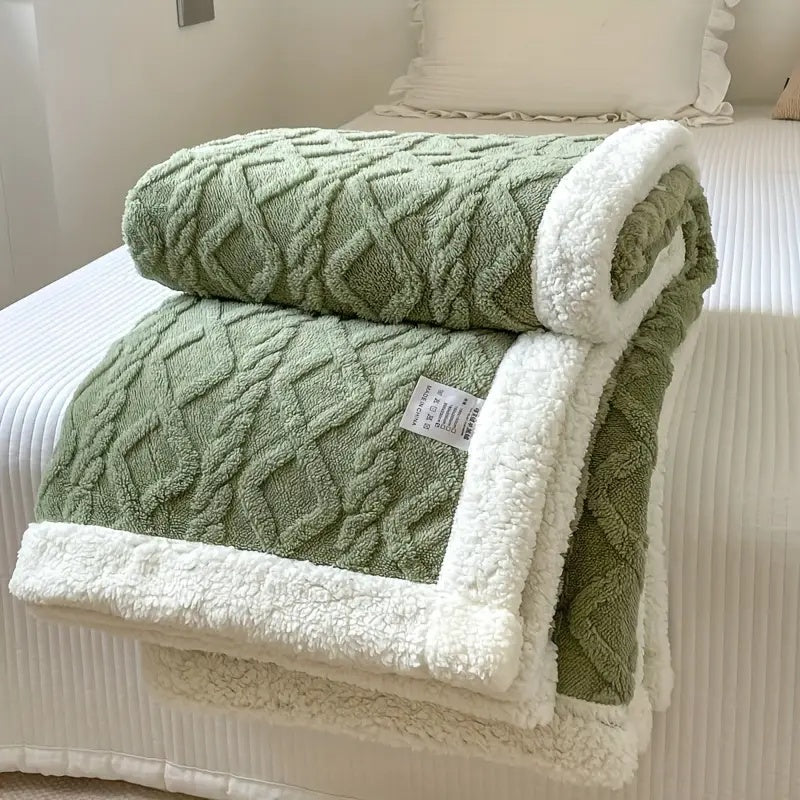 Einfarbige Sherpa-Decke