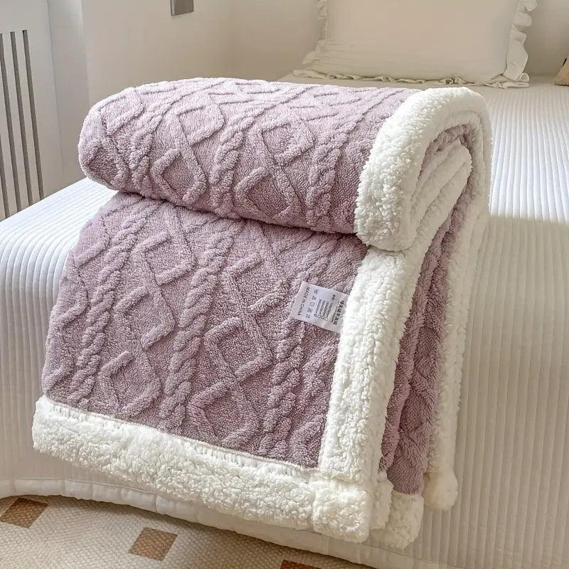 Einfarbige Sherpa-Decke