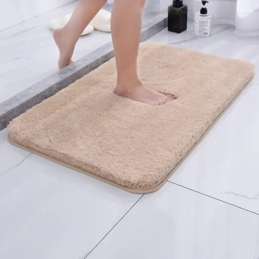 Einfarbiger Hochflor-Badteppich