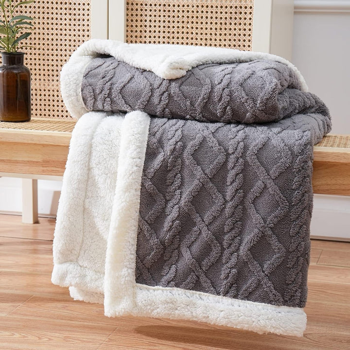 Einfarbige Sherpa-Decke