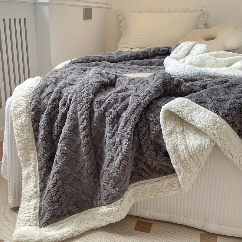 Einfarbige Sherpa-Decke