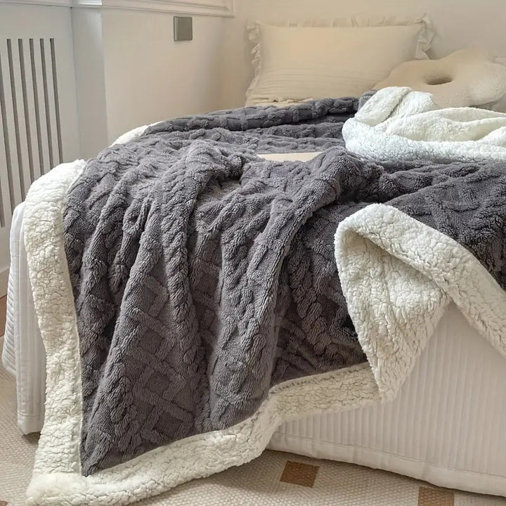 Einfarbige Sherpa-Decke