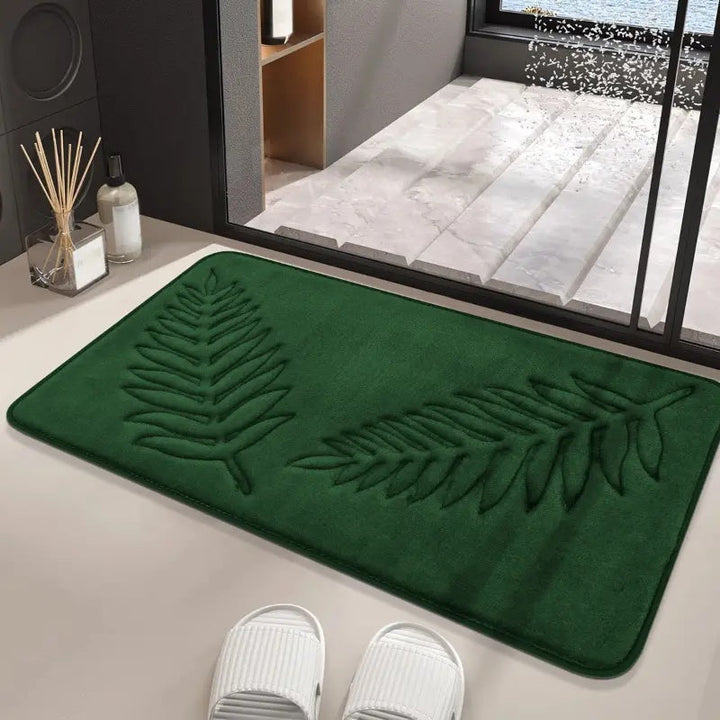 Set aus zwei Badteppichen mit Blattmuster