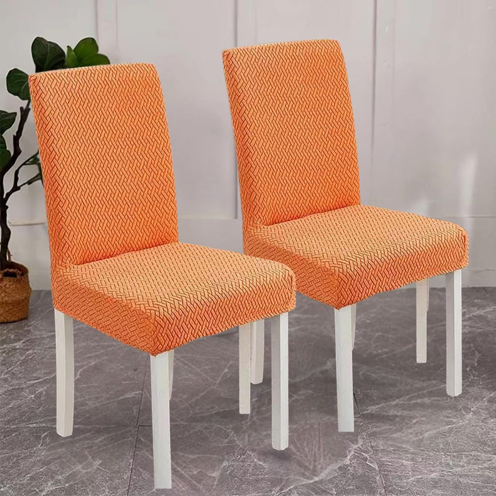 Stretchbarer Stuhlbezug aus Jacquard-Samt
