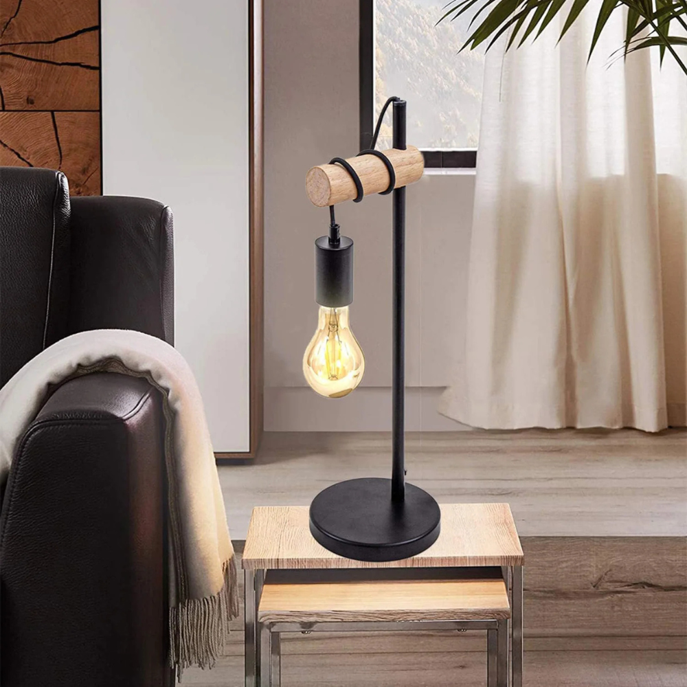 Retro Tischlampe Vintage E27 – Industrielle Nachttischlampe aus Eisen | Leselampe für Schlafzimmer & Büro