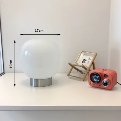 Moderne dimmbare Macaron Glas-Tischlampe – Minimalistische LED Nachttischlampe für Wohnzimmer & Hotel Schlafzimmer