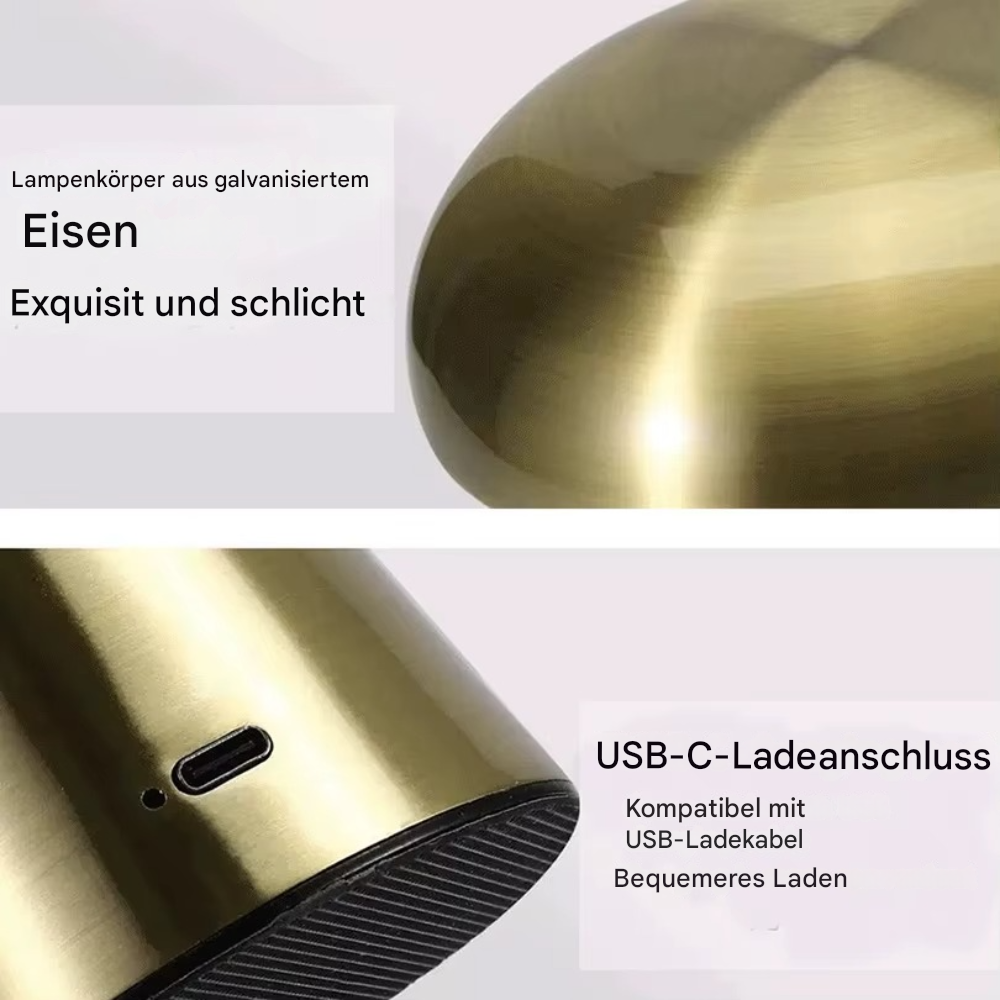 LED Touch Tischlampe dimmbar – Kabellose USB Tischleuchte mit Farbwechsel – Moderne Design Nachttischlampe