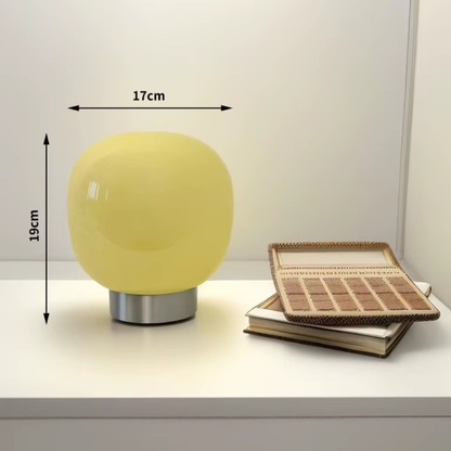 Moderne dimmbare Macaron Glas-Tischlampe – Minimalistische LED Nachttischlampe für Wohnzimmer & Hotel Schlafzimmer