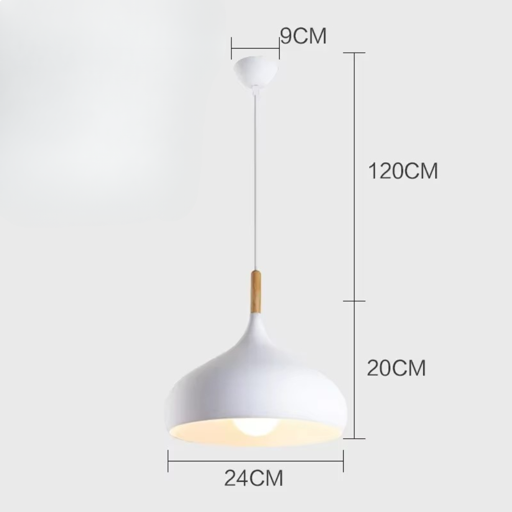 Nordische Pendelleuchte Ø24 cm – Moderne Design Hängelampe E27 für Restaurant, Café, Wohnzimmer & Esstisch