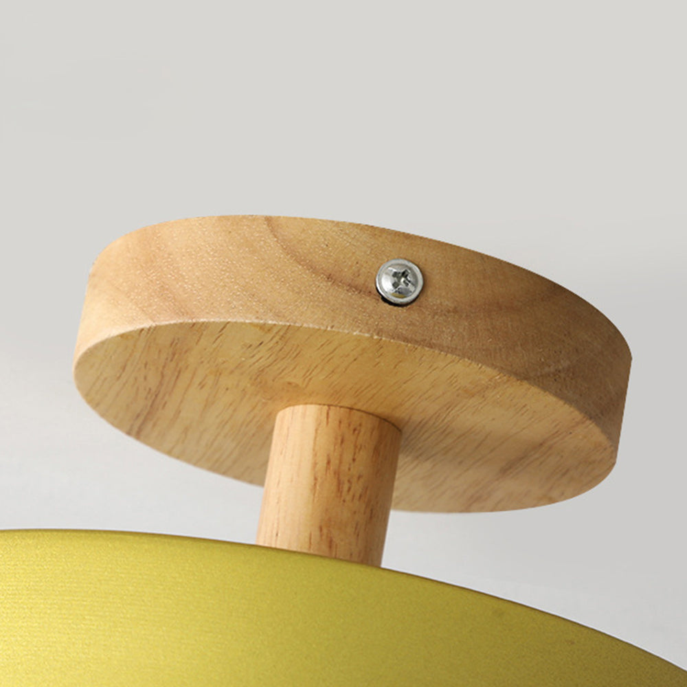 Nordische LED Deckenleuchte aus Holz – Runde Skandinavische Deckenlampe für Schlafzimmer, Flur & Wohnzimmer (12W)