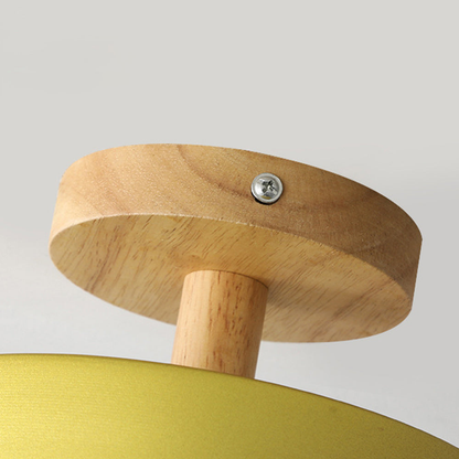 Nordische LED Deckenleuchte aus Holz – Runde Skandinavische Deckenlampe für Schlafzimmer, Flur & Wohnzimmer (12W)