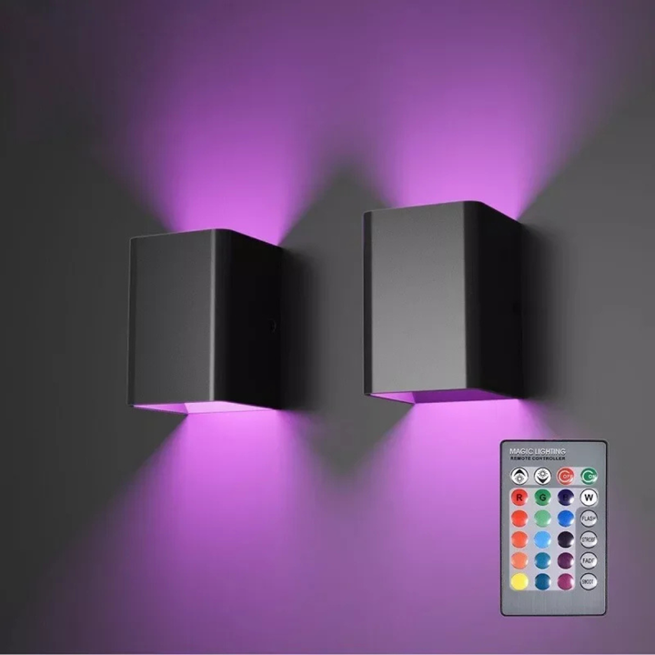 Chroméa™ | RGBW Up-&amp;-Down-Wandleuchte Schwarz