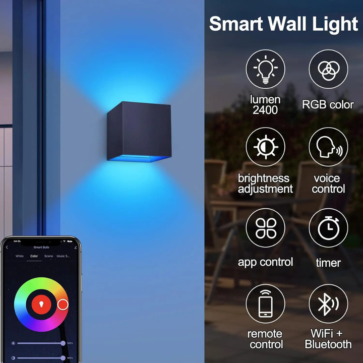 Luxora™ | Smarte RGBCW Außenwandleuchte