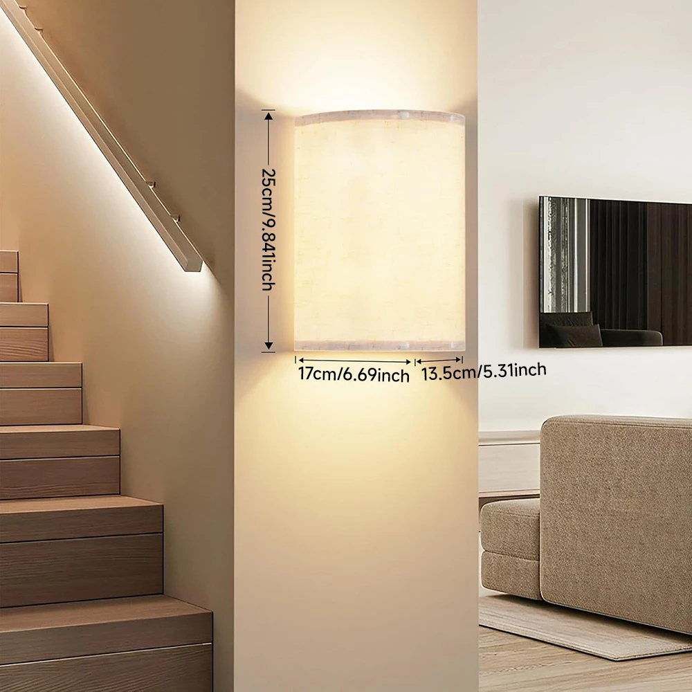 Kabellose LED Wandleuchte aus Stoff – RGB Wandlampe mit Fernbedienung, 13 Farben, Timer, dimmbare Ambientebeleuchtung Innen