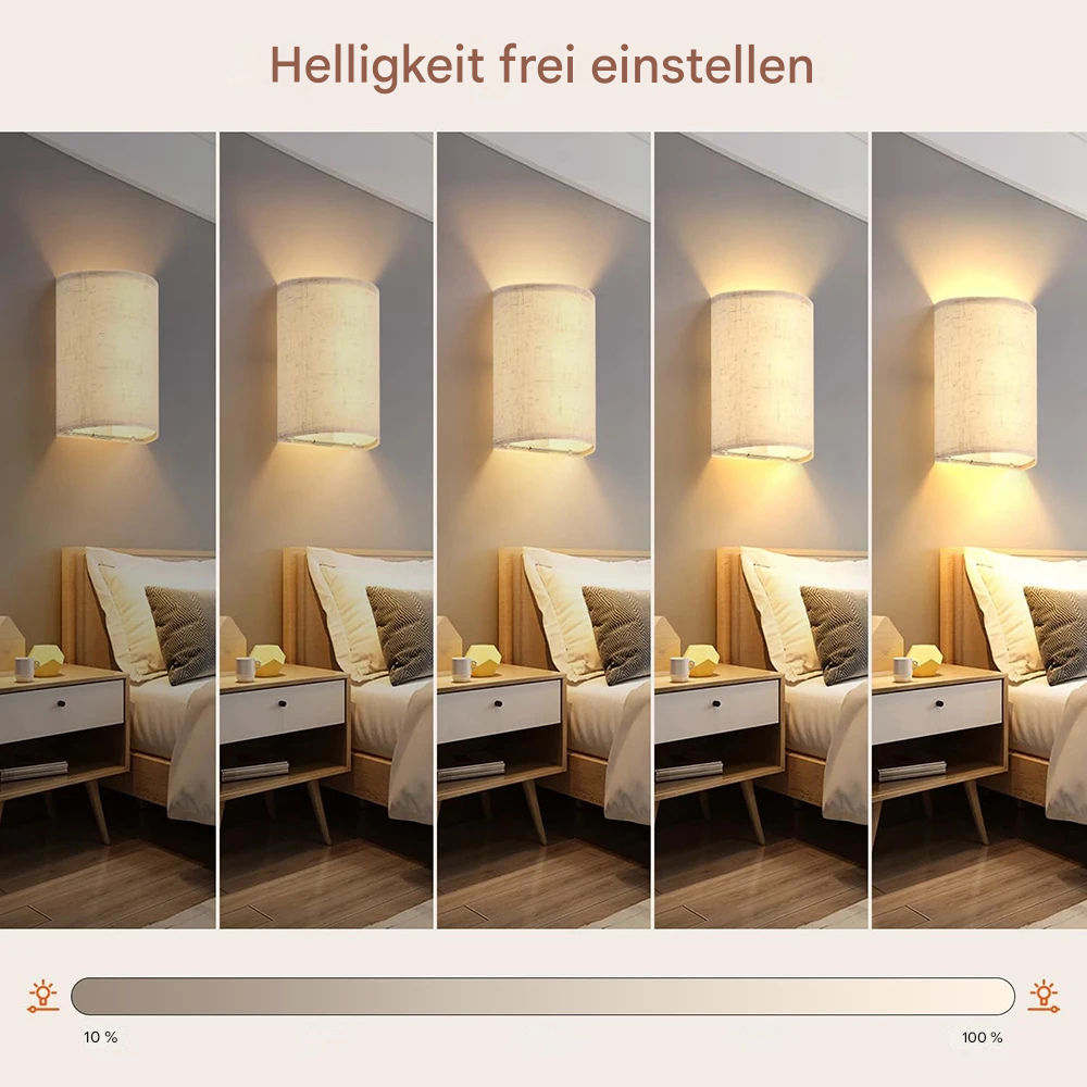 Kabellose LED Wandleuchte aus Stoff – RGB Wandlampe mit Fernbedienung, 13 Farben, Timer, dimmbare Ambientebeleuchtung Innen