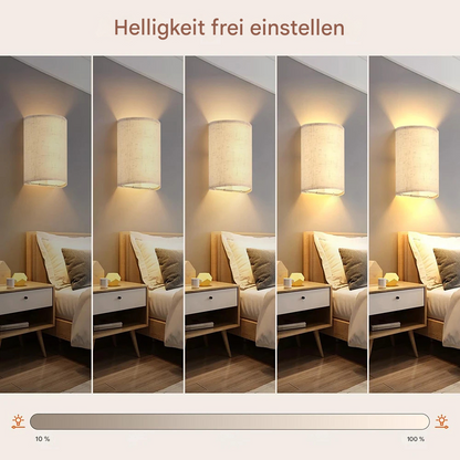 Kabellose LED Wandleuchte aus Stoff – RGB Wandlampe mit Fernbedienung, 13 Farben, Timer, dimmbare Ambientebeleuchtung Innen