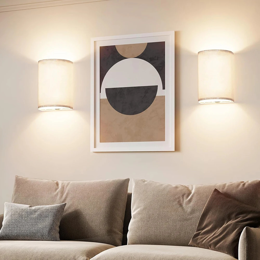 Kabellose LED Wandleuchte aus Stoff – RGB Wandlampe mit Fernbedienung, 13 Farben, Timer, dimmbare Ambientebeleuchtung Innen