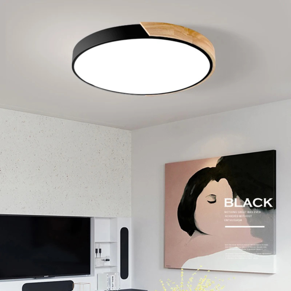 Nordalux™ | Runde Holz-LED-Deckenleuchte