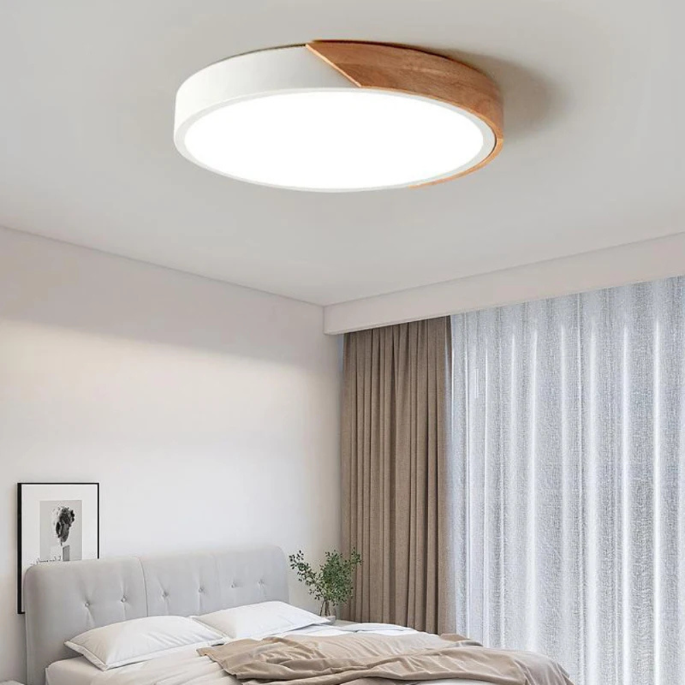 Nordalux™ | Runde Holz-LED-Deckenleuchte