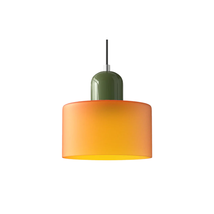 Luméno™ | Retro Design-Pendelleuchte Grün A-Orange