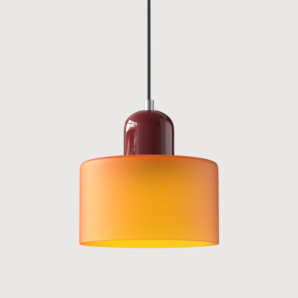 Luméno™ | Retro Design-Pendelleuchte Rot A-Orange