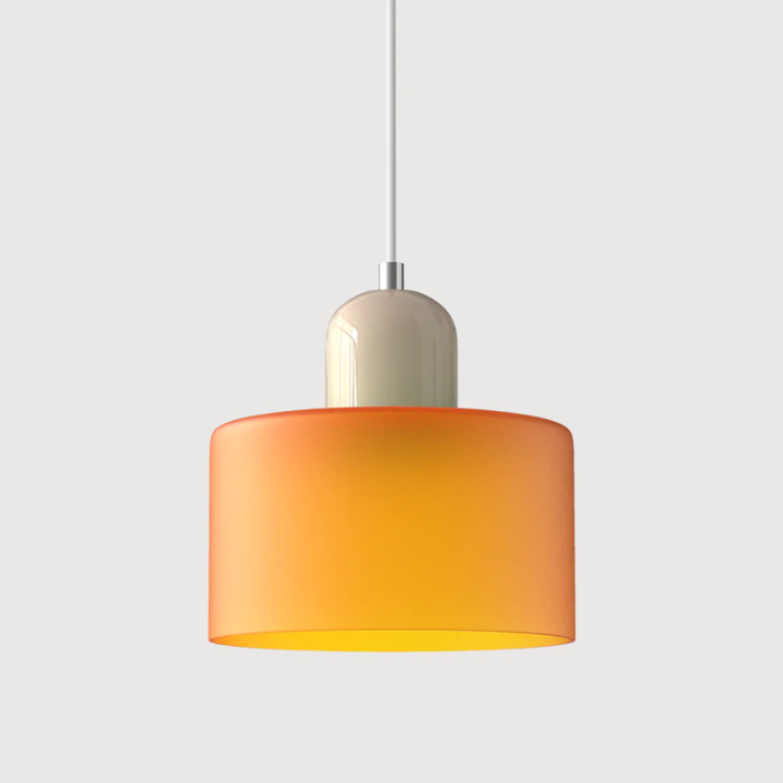 Luméno™ | Retro Design-Pendelleuchte Beige A-Orange