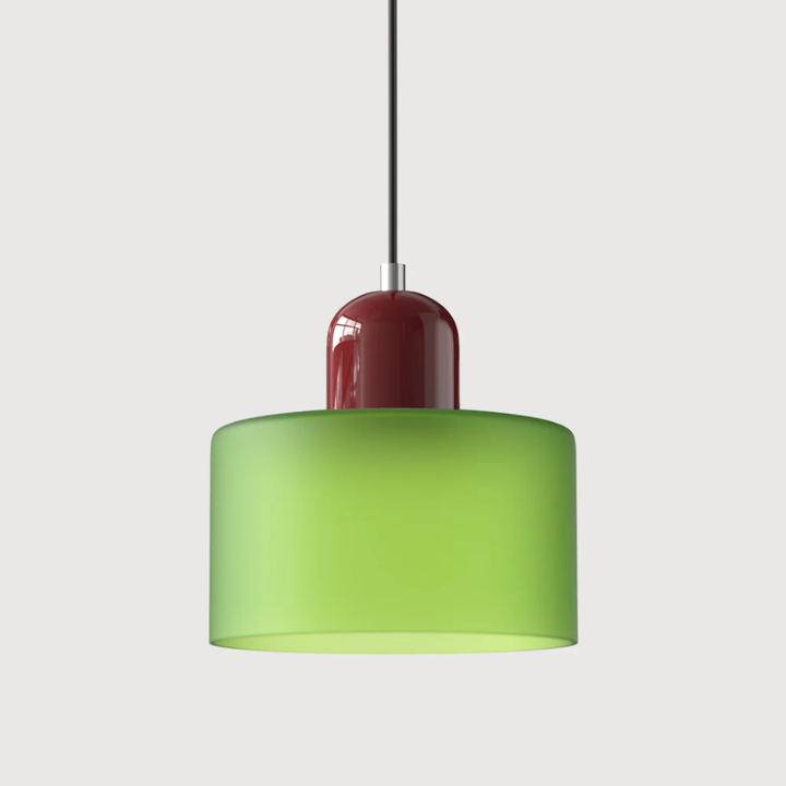 Luméno™ | Retro Design-Pendelleuchte Rot B-Grün