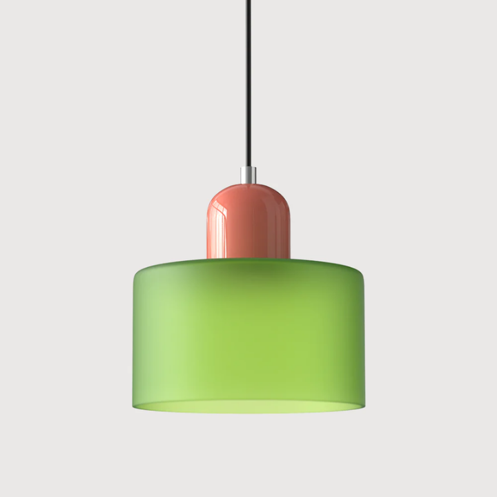 Luméno™ | Retro Design-Pendelleuchte Rosa B-Grün