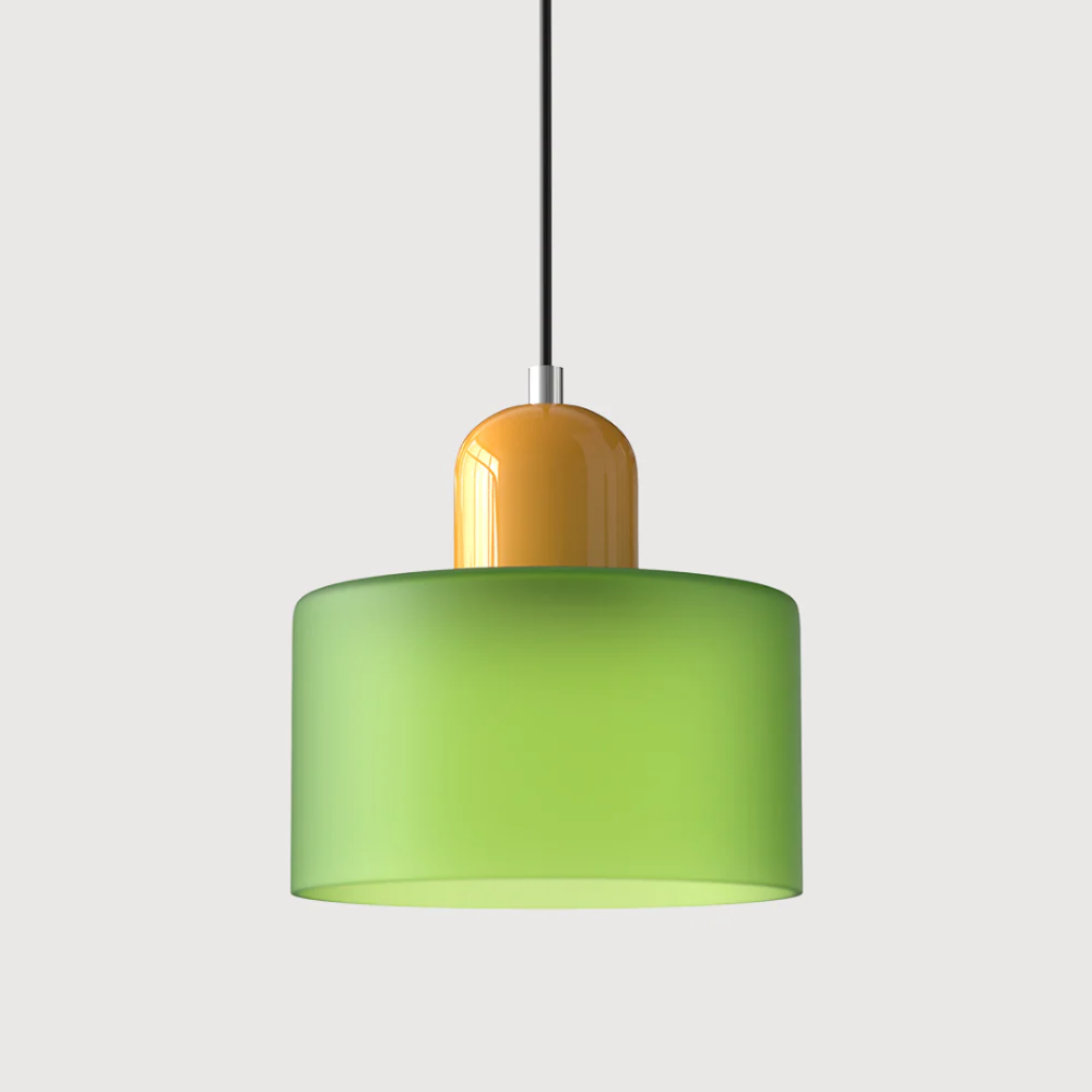 Luméno™ | Retro Design-Pendelleuchte Gelb B-Grün
