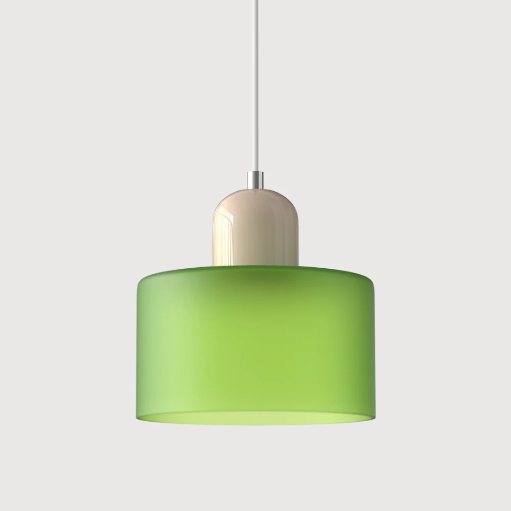 Luméno™ | Retro Design-Pendelleuchte Beige B-Grün