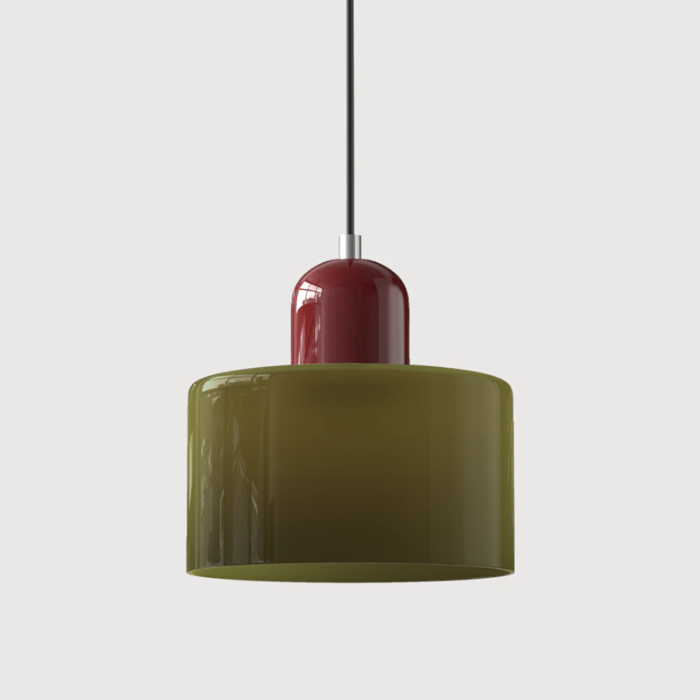 Luméno™ | Retro Design-Pendelleuchte Rot C-DunkelGrün