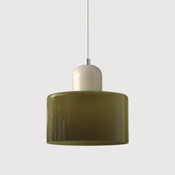 Luméno™ | Retro Design-Pendelleuchte Beige C-DunkelGrün