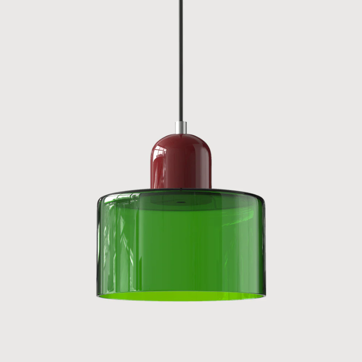 Luméno™ | Retro Design-Pendelleuchte Rot D-OliveGrün