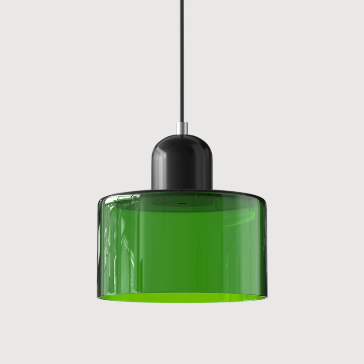 Luméno™ | Retro Design-Pendelleuchte Schwarz D-OliveGrün