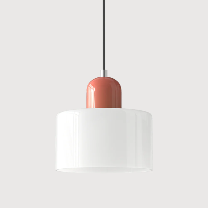 Luméno™ | Retro Design-Pendelleuchte Rosa E-Weiß