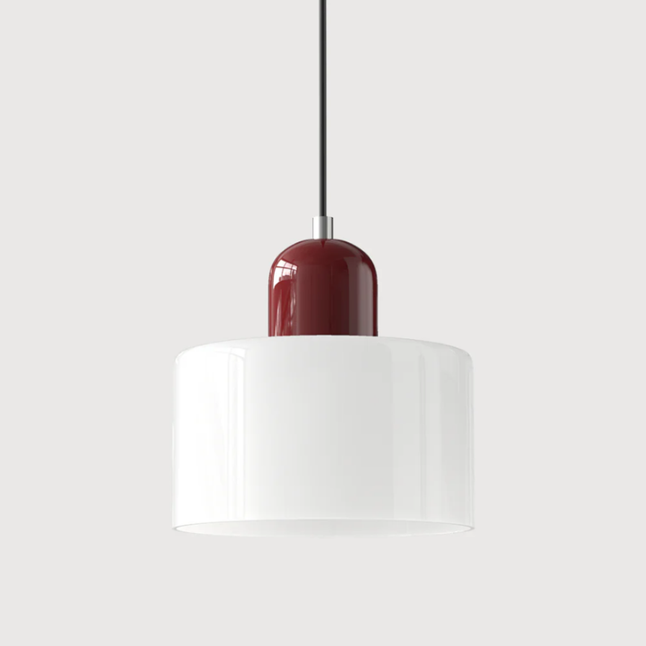 Luméno™ | Retro Design-Pendelleuchte Rot E-Weiß