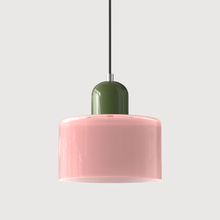 Luméno™ | Retro Design-Pendelleuchte Grün F-Rosa