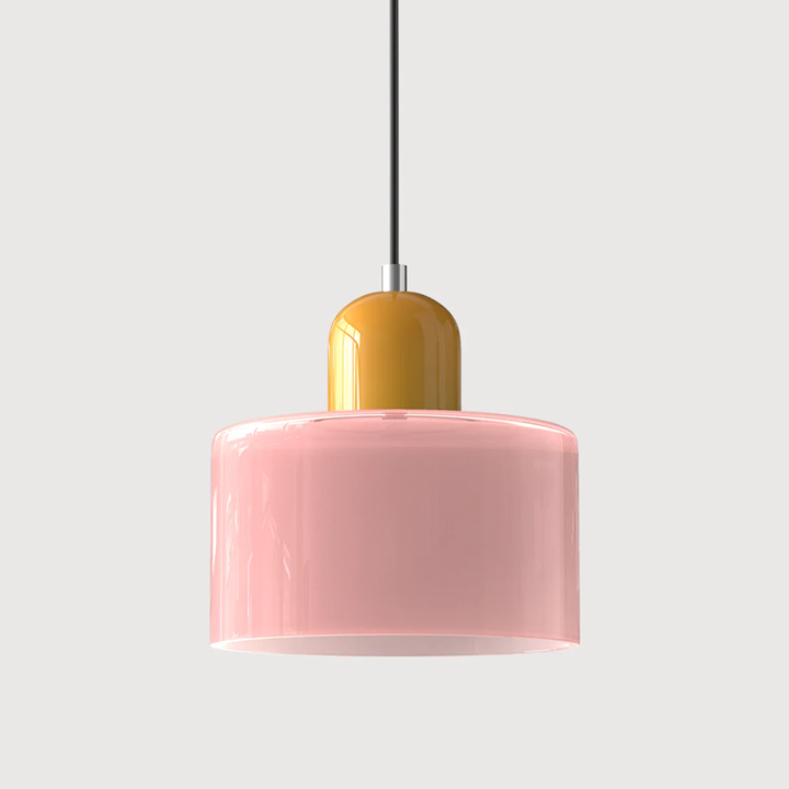 Luméno™ | Retro Design-Pendelleuchte Gelb F-Rosa