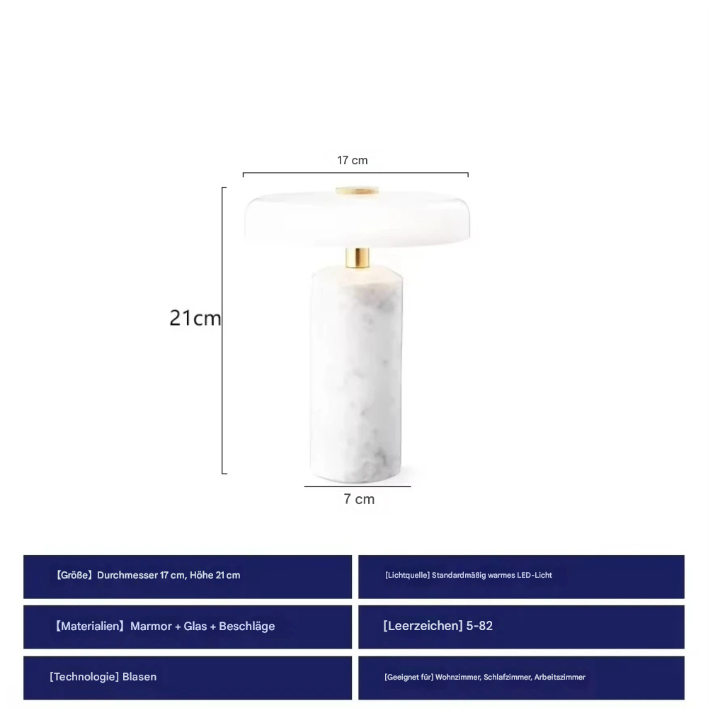 Marmolux™ | Kabellose Design-Tischlampe