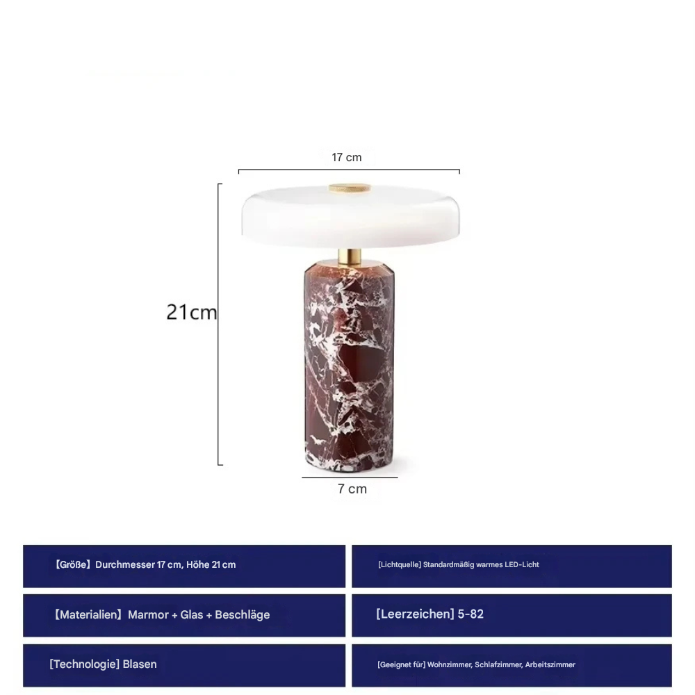 Marmolux™ | Kabellose Design-Tischlampe
