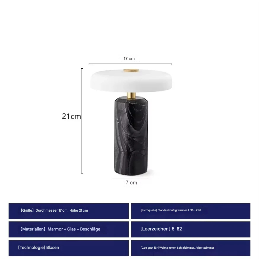 Marmolux™ | Kabellose Design-Tischlampe