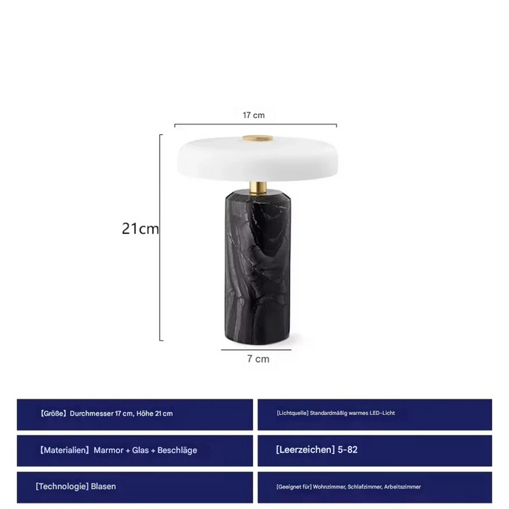 Marmolux™ | Kabellose Design-Tischlampe