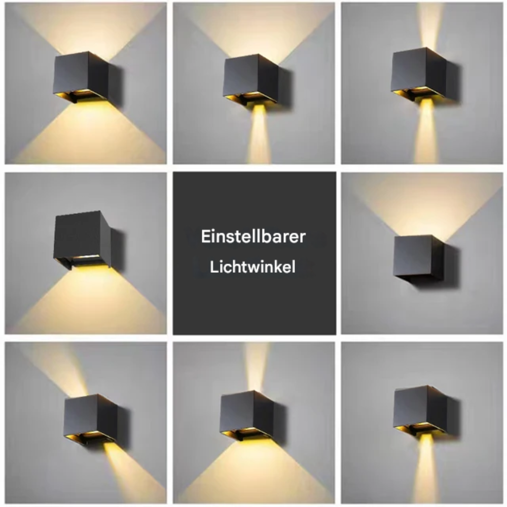 LED Wandleuchte Außen & Innen – Up & Down Wandlampe Schwarz Aluminium, 2700K Warmweiß, Moderne Außenwandleuchte