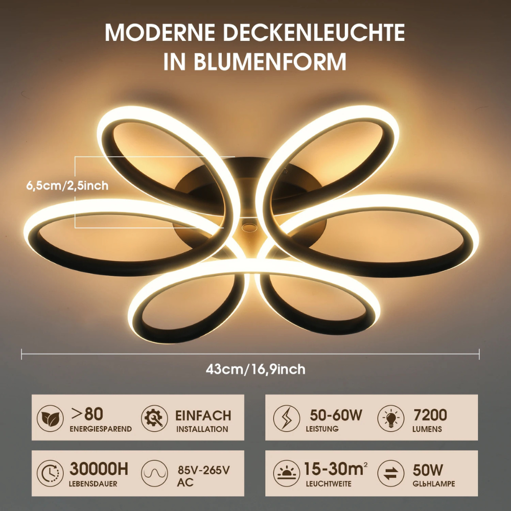 Florévia™ | LED Deckenleuchte im Blumen-Design