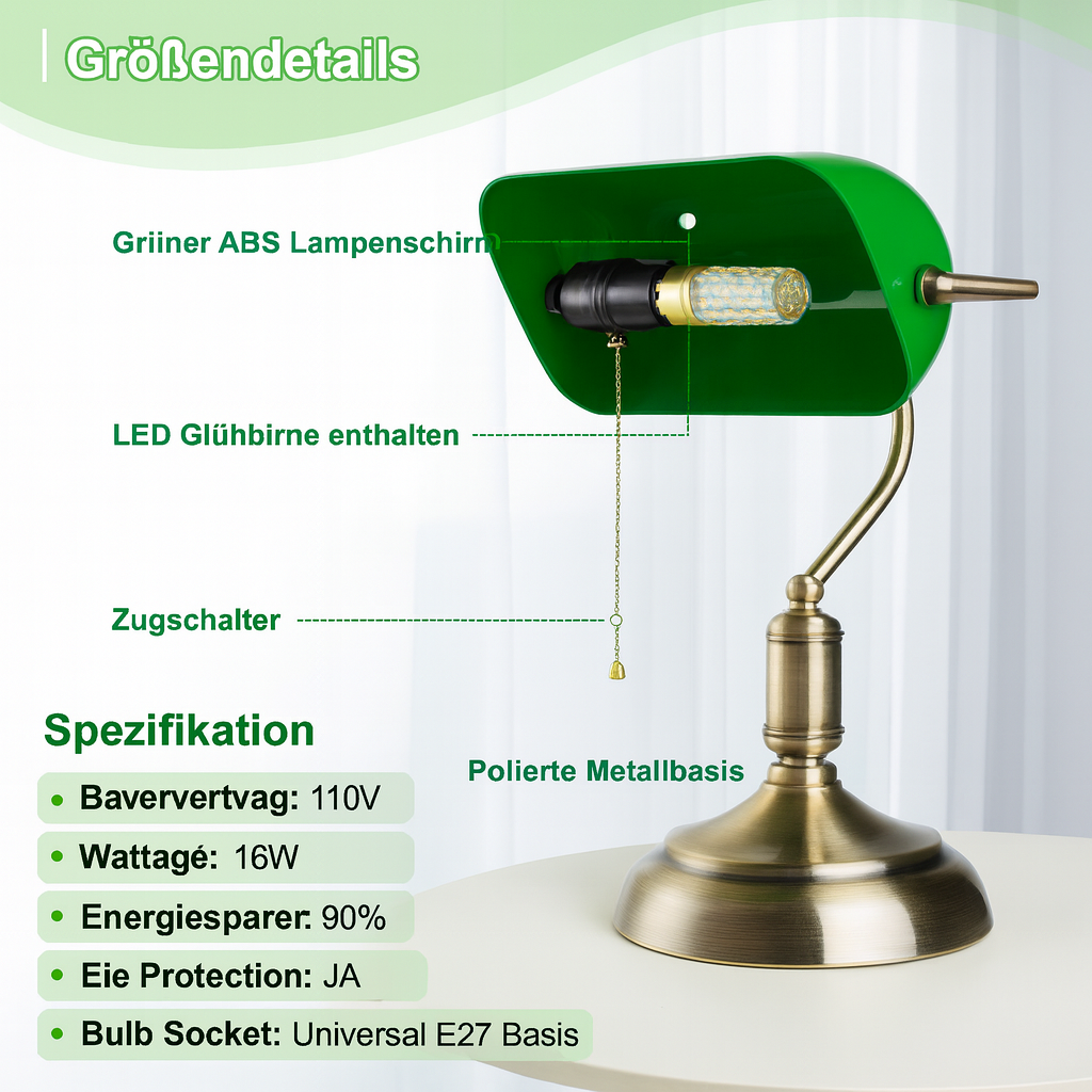 Verdena™ | Vintage Bureau Lampe